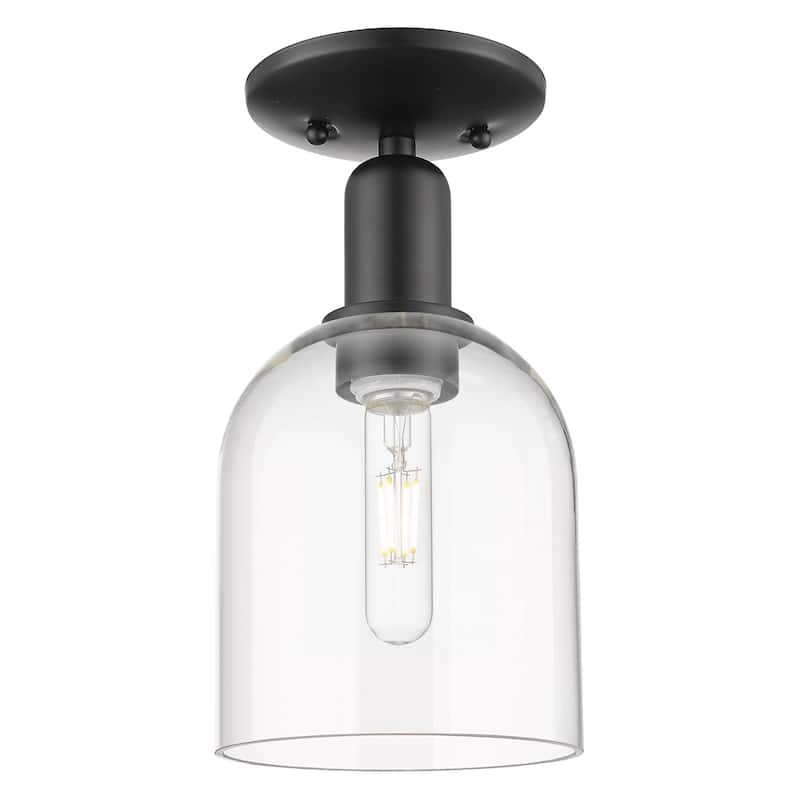 Innovations Lighting 716-1C-11-6 Bella Semi-Flush Bella 6" Wide - Matte Black / Clear