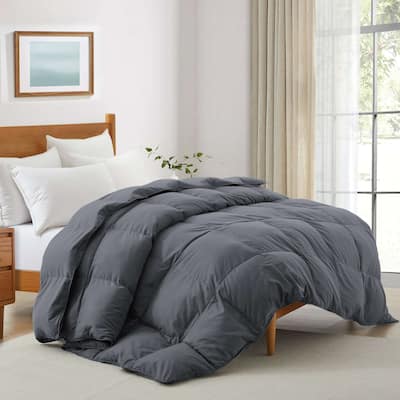 All-Season Medium Warmth White Goose Down Comforter with Premium Fabric