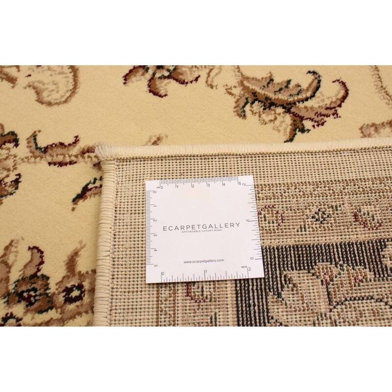 ECARPETGALLERY Machine Woven Lotus Mod Cream Polypropylene Rug - 5'3 x 7'6