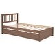 preview thumbnail 6 of 10, Twin Size Wooden Platform Bed Frame with Trundle, Modern Design, High-Quality Materials, Easy Assembly