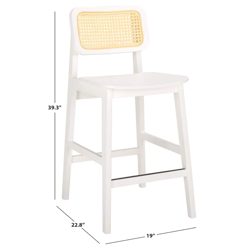 SAFAVIEH Luz Cane 25-inch Counter Stool - 19"W x 23"D x 39"H