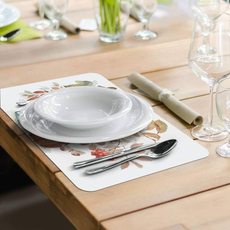 Reversible Wipe Clean Plastic Placemats - Autumn in Nature -Set of 4