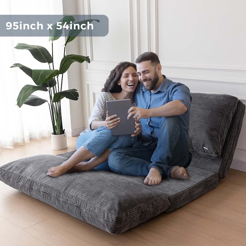 Corduroy Bean Bag Folding Sofa Bed