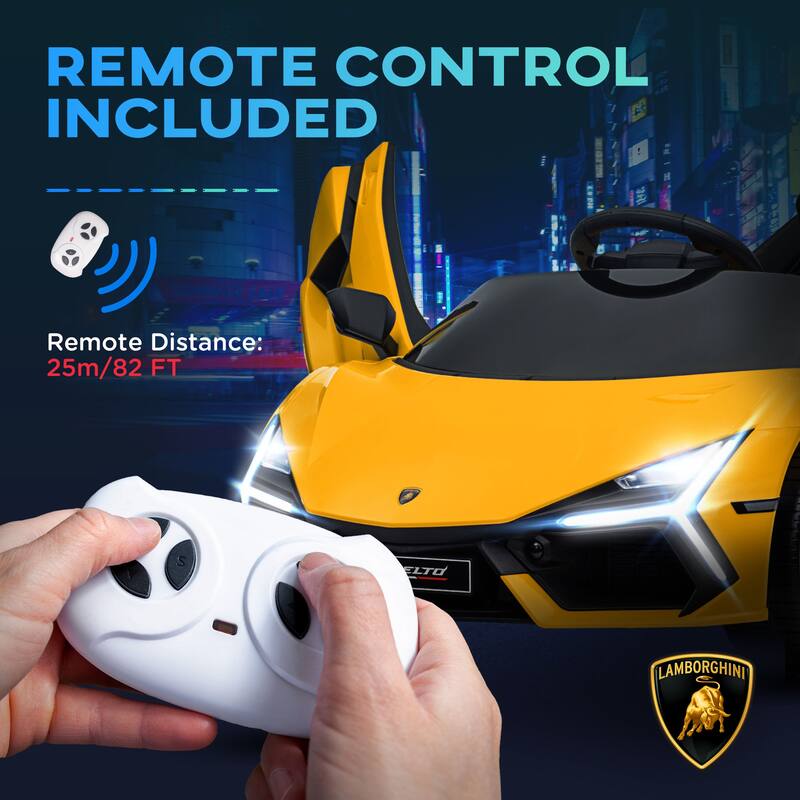 Lamborghini Revuelto Kids Electric Ride-On Car with Remote, Butterfly Doors, and Advanced Suspension