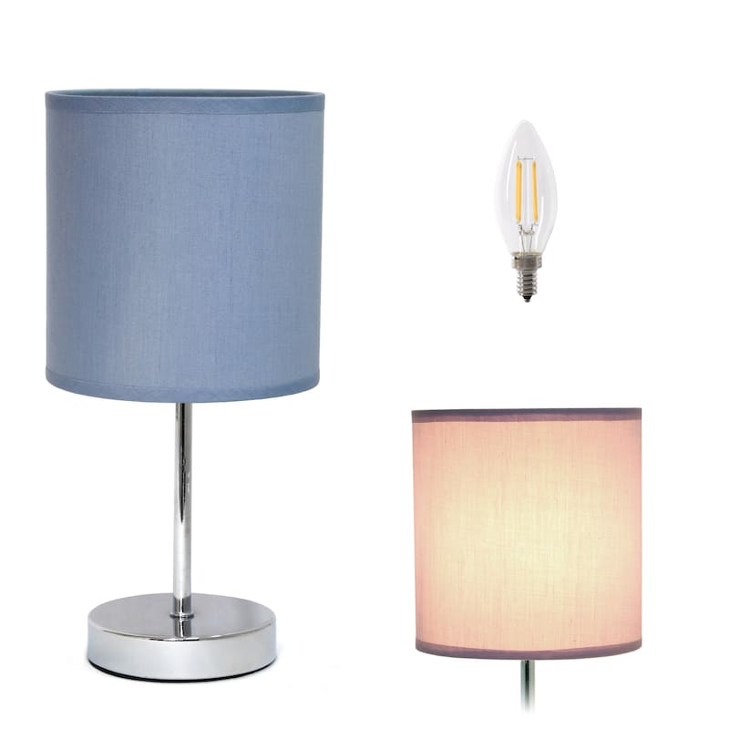 Simple Designs 11.81" Basic Mini Table Lamp with Feit LED Bulb Included - 11.81 - Purple