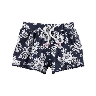 Navy Blue Carters Little Girls Twill Roll-Cuff Shorts 2-Toddler
