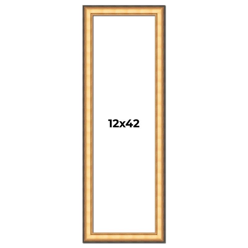 12x42 Frame Gold Plein Aire Solid Wood Picture Frame Width 2 Inches |