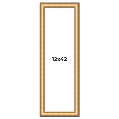 12x42 Frame Gold Plein Aire Solid Wood Picture Frame Width 2 Inches |