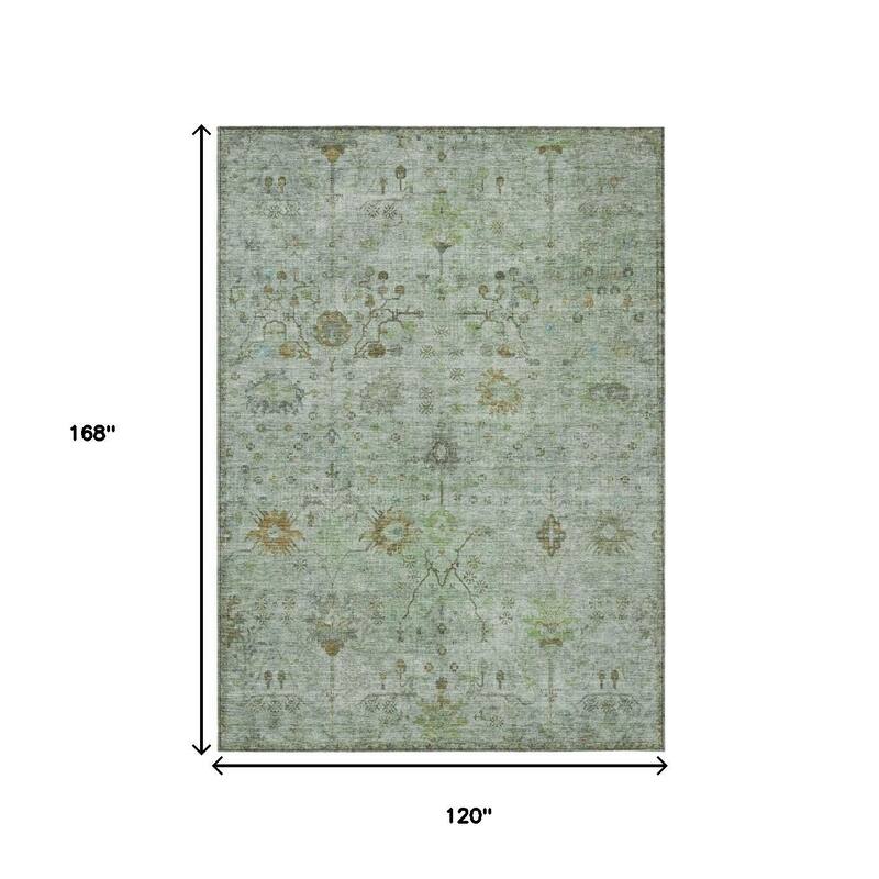HomeRoots Floral Traditional Rectangle Outdoor Rug