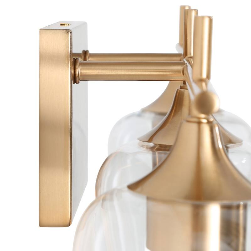 Modern Gold 3-light Wall Sconces Linear Dimmable Bathroom Vanity Lights - L20" x W6" x H9.5"