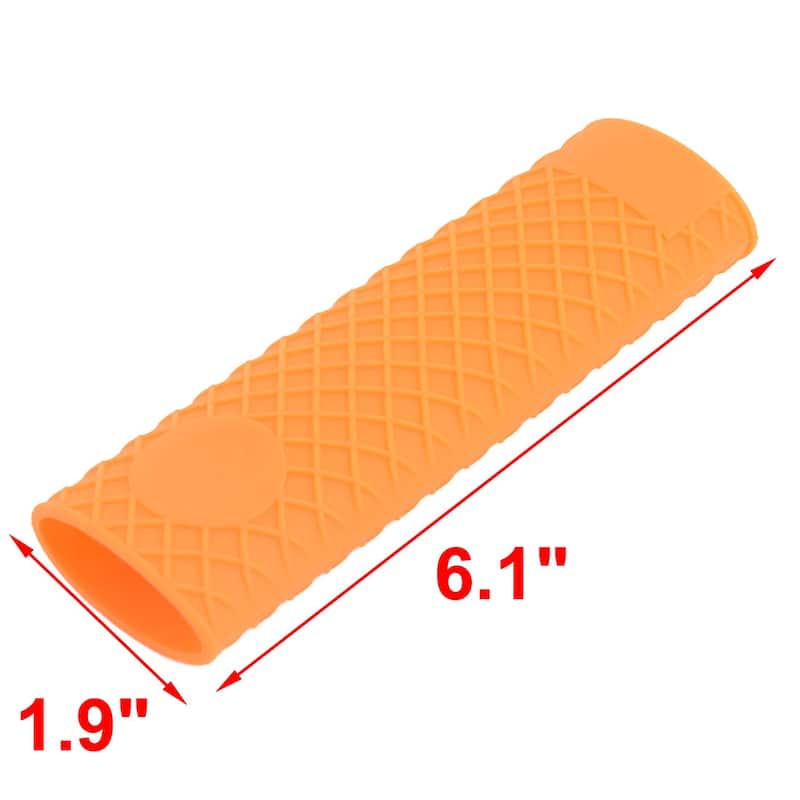 Silicone Restaurant Heat Resistant Pot Pan Stockpot Handle Cover - Orange - 6.1" x 1.9" x 1.1"(L*W*T)