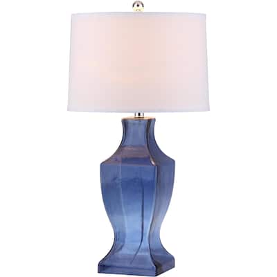SAFAVIEH Lighting 29-inch Blue Glass Bottom Table Lamp (Set of 2) - 15"x15"x29"