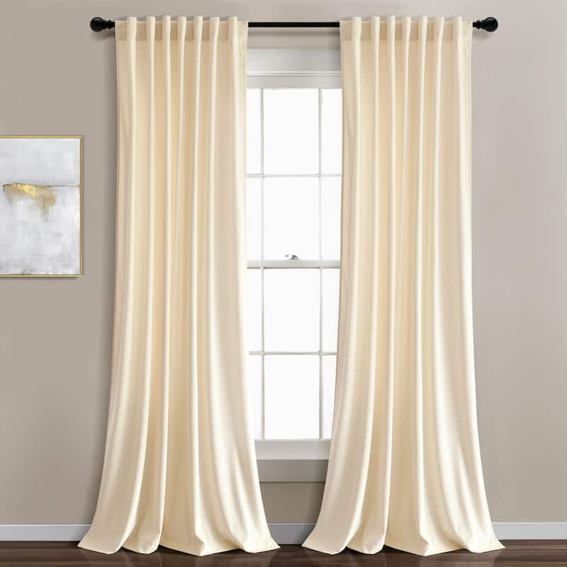 Lush Decor Prima Velvet Solid Light Filtering Back Tab Rod Pocket Window Curtain Panels Set