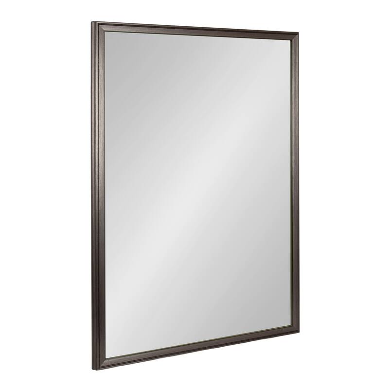 Kate and Laurel Colette Rectangle Bathroom Wall Mirror - 26x38 - Pewter