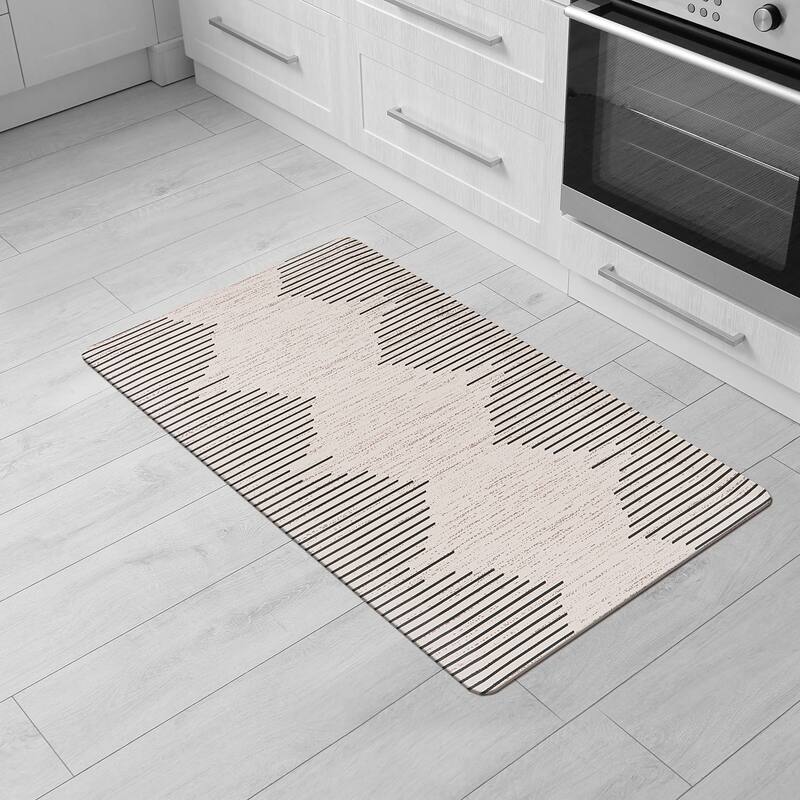 Bohemian Stripe Cushioned Anti Fatigue Standing Mat Ergonomic, Non-Slip, Perfect for Kitchen, Office, and Laundry Room