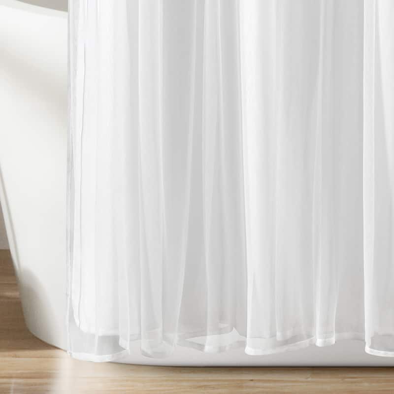 Lush Decor Tulle Skirt Colorblock Shower Curtain