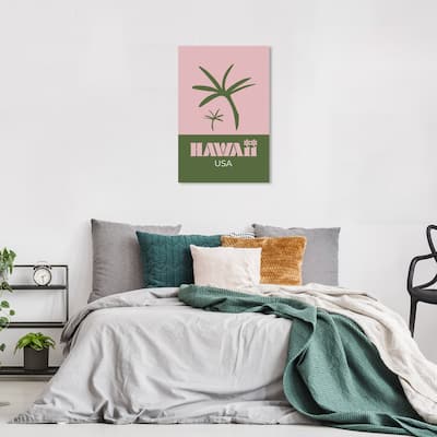 Wynwood Studio Canvas Nature and Landscape Travel to Hawaii Pink and Light Pink Modern & Contemporary Wall Art Canvas Print