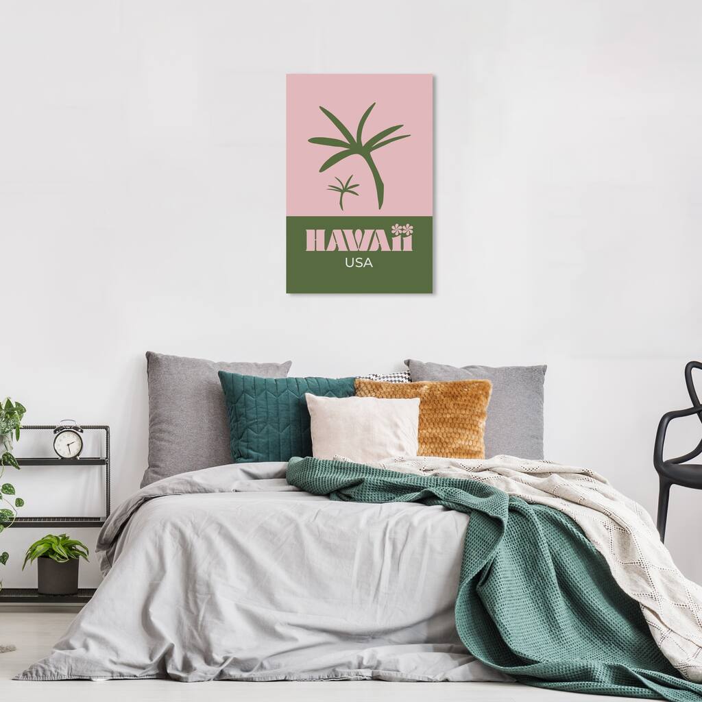 Wynwood Studio Canvas Nature and Landscape Travel to Hawaii Pink and Light Pink Modern & Contemporary Wall Art Canvas Print
