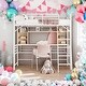 preview thumbnail 14 of 23, Twin Size Loft Bed Metal Frame with Desk and Shelf,Loft Bed with Ladder,With Desk And Bookshelf,White
