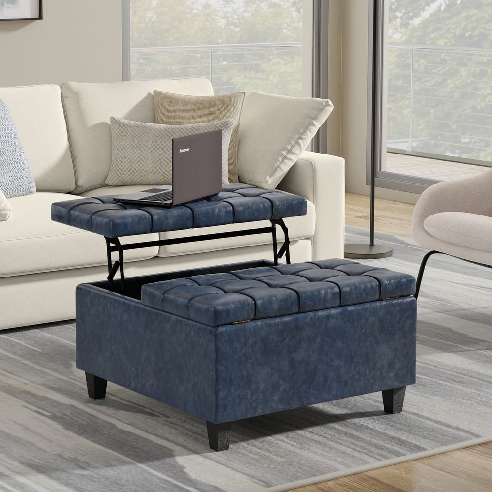 WYNDENHALL Elliot 30 inch Wide Transitional Square Table Ottoman