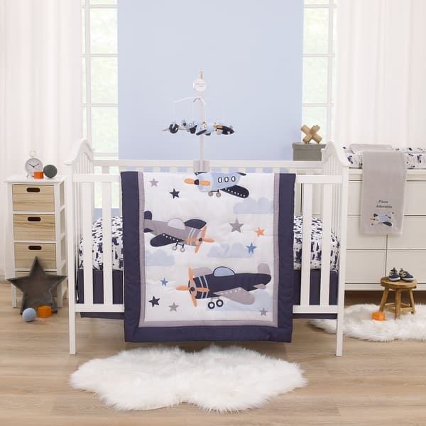 slide 2 of 5, Little Love by NoJo Soar High Little One 3 Piece Crib Bedding Set