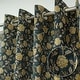 preview thumbnail 12 of 30, Fabdivine Handmade Pure Linen Fabric Eyelet Curtain Block Print Floral Drape 54" X 102" - Rameshwaram- Dark Blue, Yellow