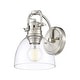 preview thumbnail 2 of 2, Golden Lighting Duncan 1-Light Wall Sconce - Pewter - Clear Glass