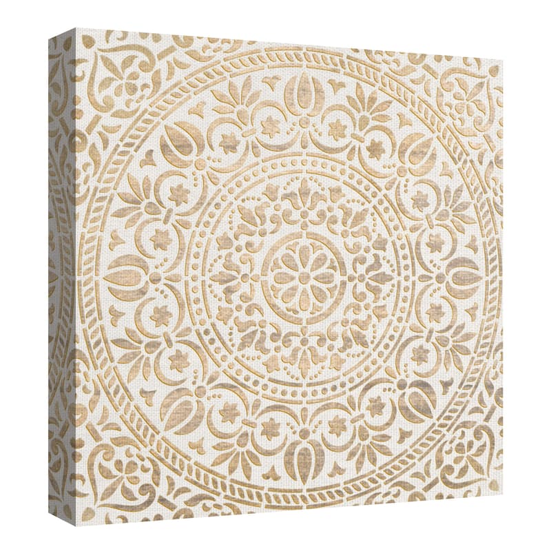 Ornamental White Gold by Belle Maison Canvas Art Print