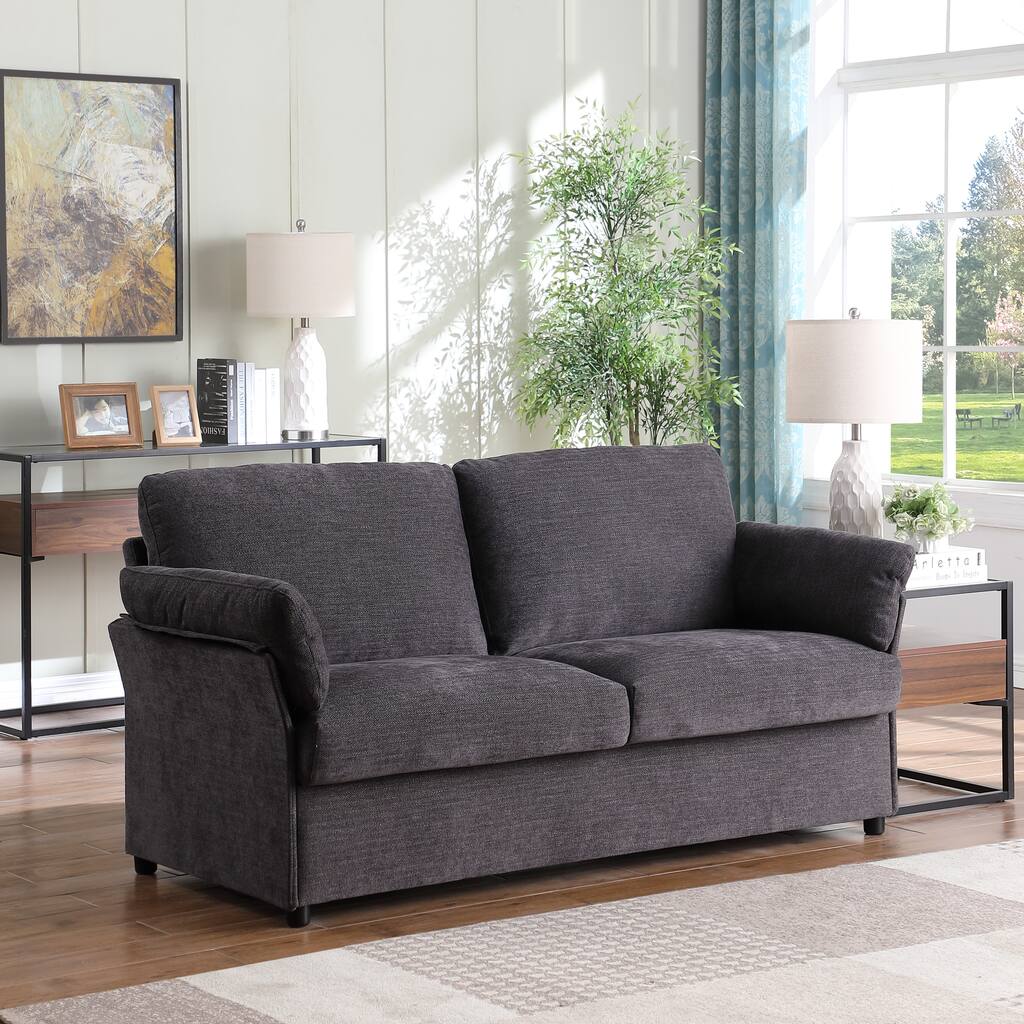 Modern Loveseat Sofa for Small Spaces - Comfortable 2-Seater Couch with High-Density Sponge Cushioning