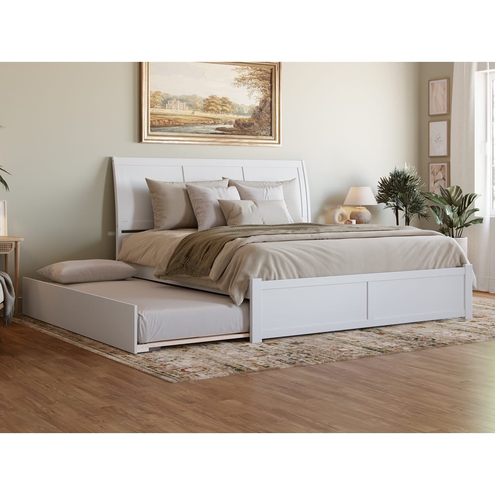 Portland Platform Bed with Footboard and Twin XL Trundle