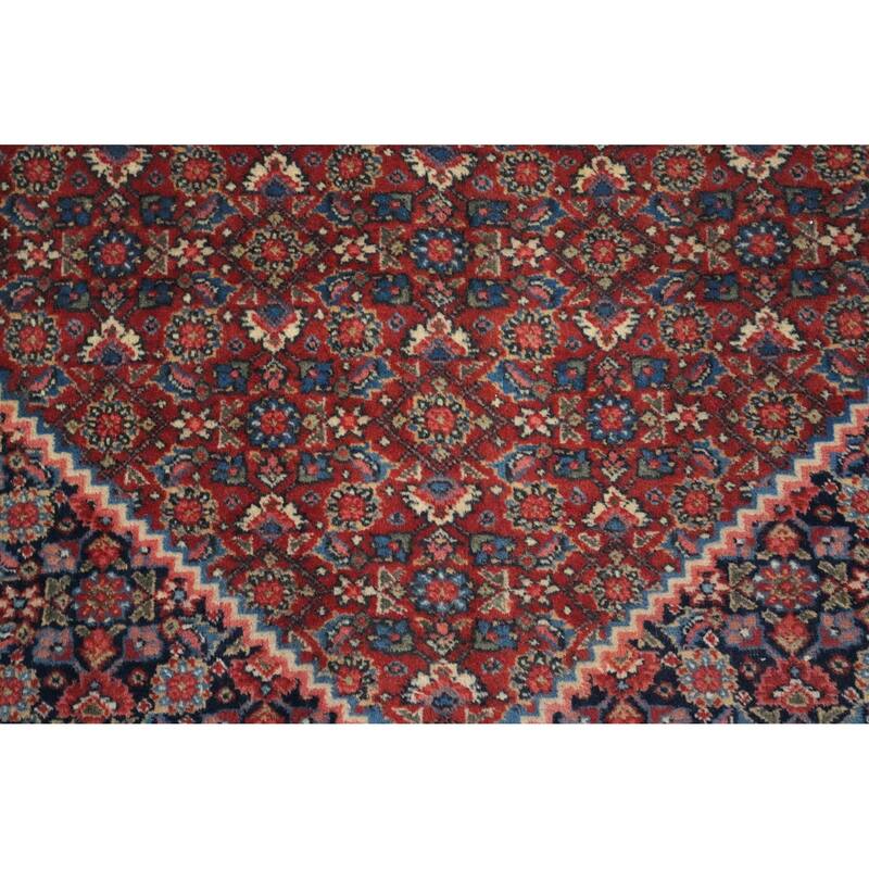 Hand Knotted Oriental 100% Wool Carpet Traditional Medallion Navy Blue & Blues Tabriz Area Rug - 16' 2'' X 9' 0''