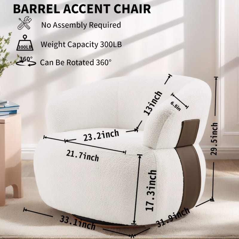Kieon 33"W 360 Swivel Modern Barrel Chair Accent Chair Set of 2