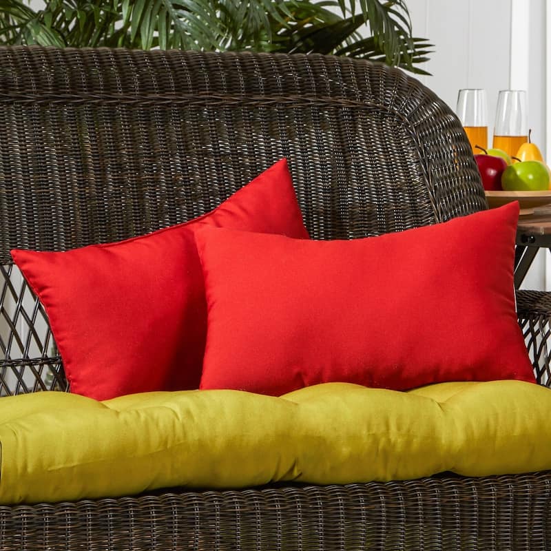 19x12-inch Rectangular Outdoor Salsa Red Accent Pillows (Set of 2)
