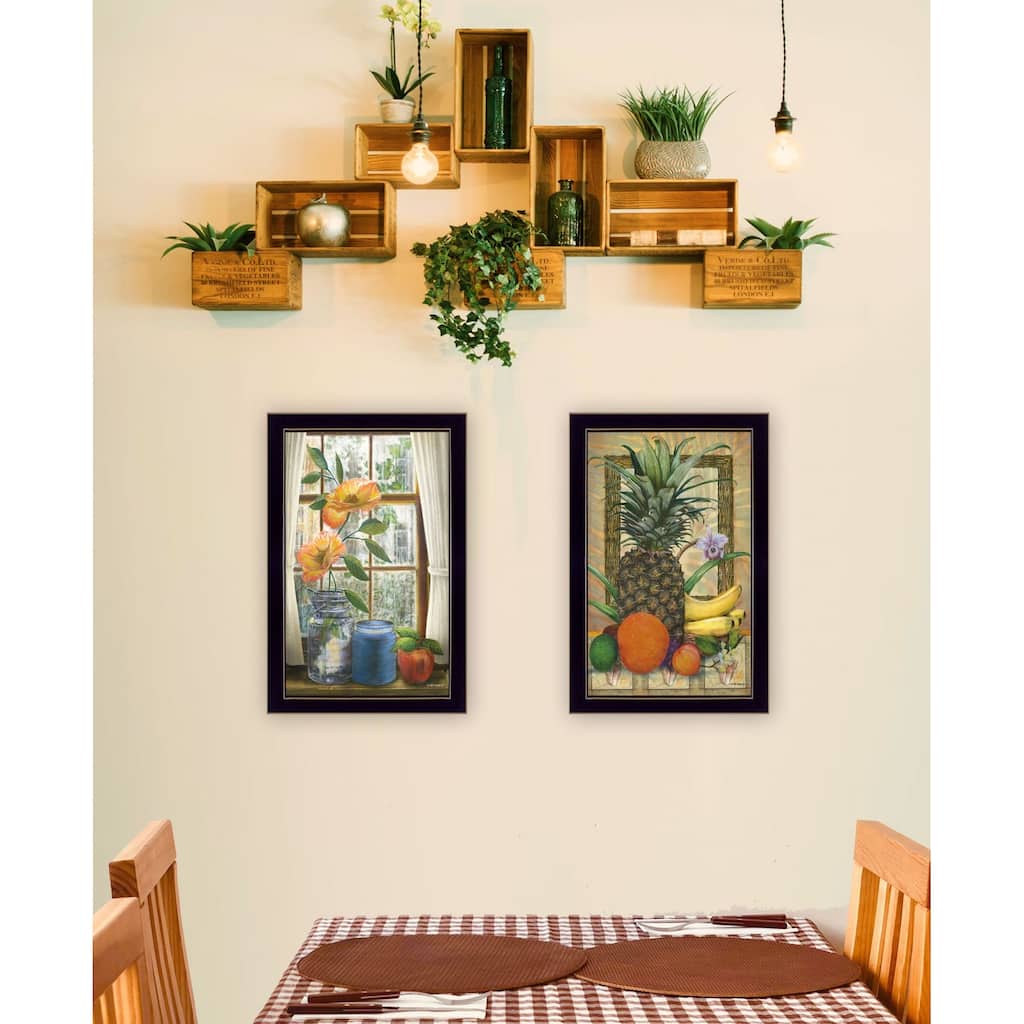 Trendy Decor 4U "Flowers & Fruit" Printed Framed Wall Art by Ed Wargo