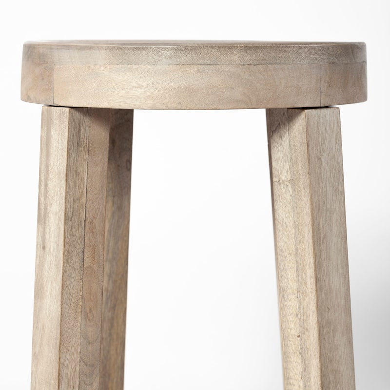 Brahma White Washed Solid Wood Counter Stool - 14.8L x 14.8W x 26.0H