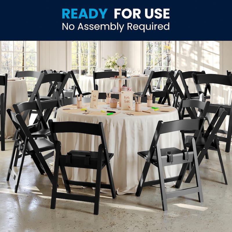 Kids Resin Folding Chair with Vinyl Padded Seat - 12.25"D x 13.25"W x 21"H