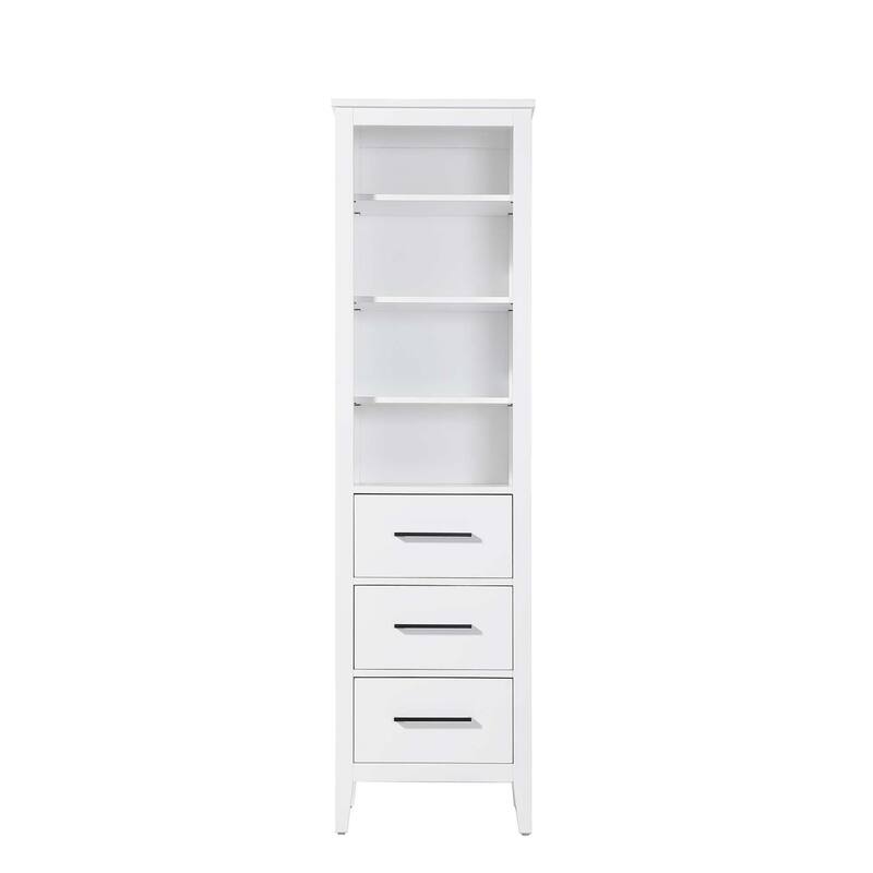 Laura 16-28 Inch Open Shelving Bath Storage Cabinet - White - 20"
