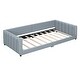 preview thumbnail 9 of 13, Queen Size & Twin XL Size Upholstered Platform Bed, PU Leather Mother & Child Bed, Convertible for Two Separate Beds, Gray