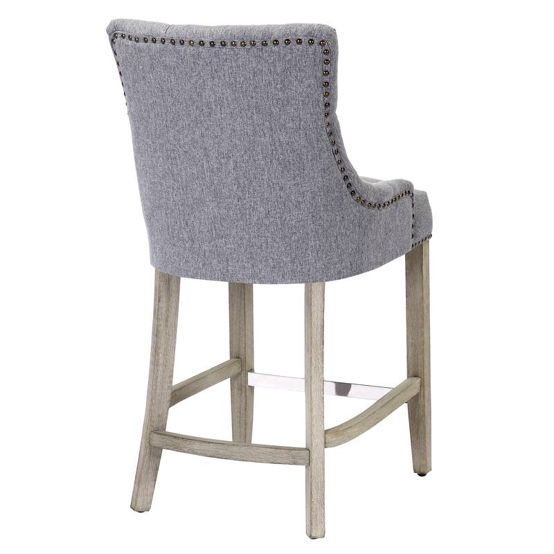 Carter 24" Upholstered Button Tufted Counter Bar Stool
