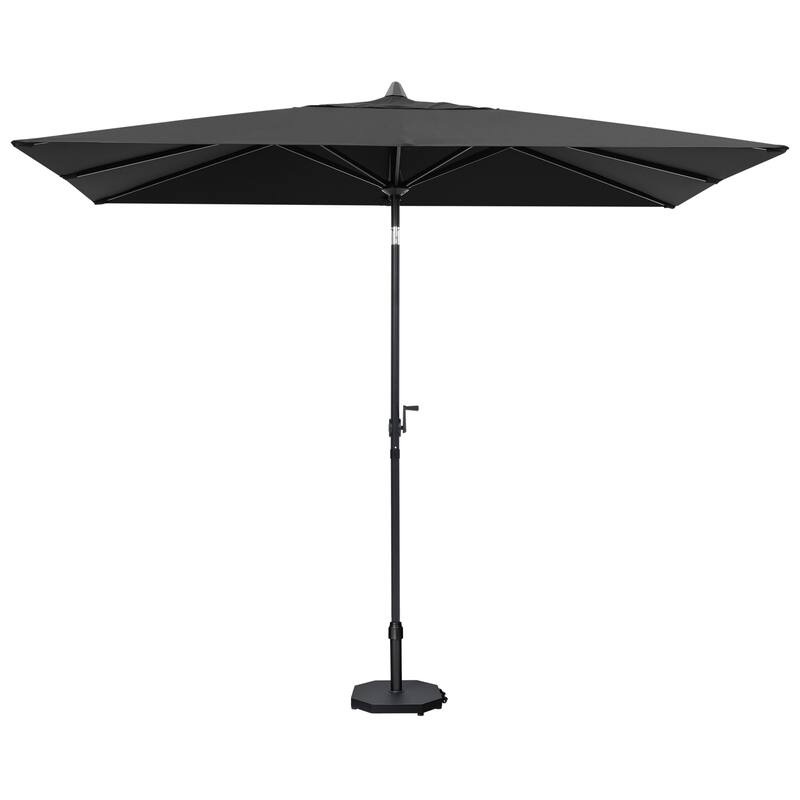 9 x 5 FT Outdoor Patio Rectangular Market Umbrella and Base Stand with Wheels