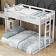 preview thumbnail 1 of 9, White Twin over Full Solid Wood Bunk Bed with Ladder White