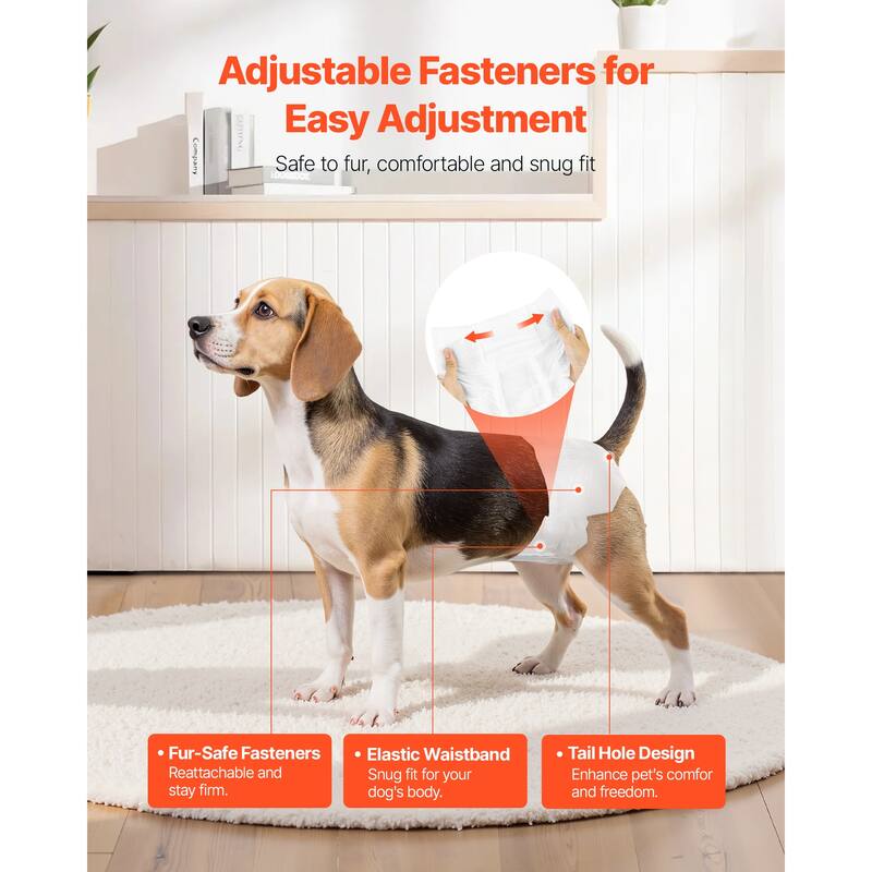 UIMOSO Disposable Dog Diapers, Super Absorbent Female Dog Diapers, 360° Leak-Proof Female Doggy Pet Diaper