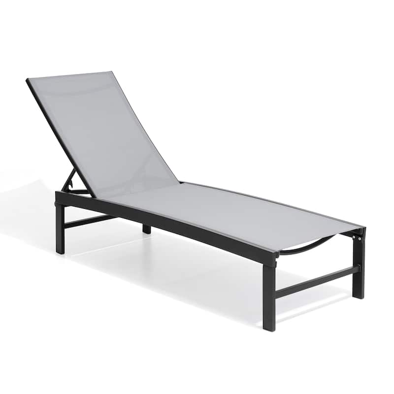 Outdoor Pool Lounger Aluminum All-weather Adjustable Chaise Lounge Chair - See Picture