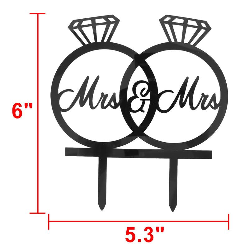 Wedding Acrylic DIY Handicraft Ring Shape Decor Cupcake Cake Topper