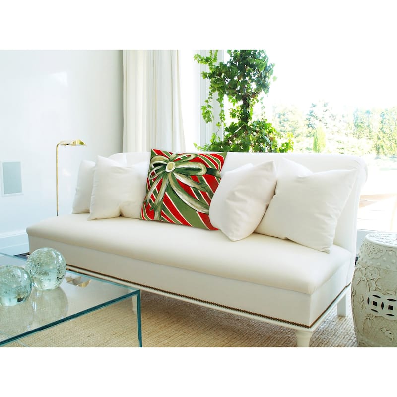 Liora Manne Visions III Gift Box Indoor/Outdoor Pillow Green 20" Square
