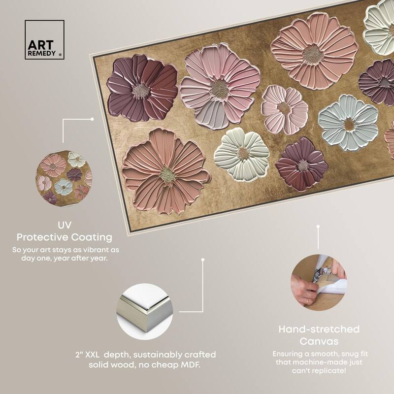 Floral Impasto Muted Panoramic Canvas by Art Remedy