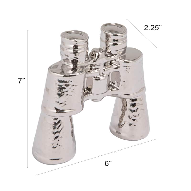 Stoneware Binoculars Décor - 7" L x 6" W x 2.25" H