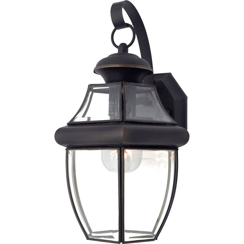 Roseto Gaines 1 Light 14" Tall Outdoor Wall Sconce with Clear Glass - Medici Bronze