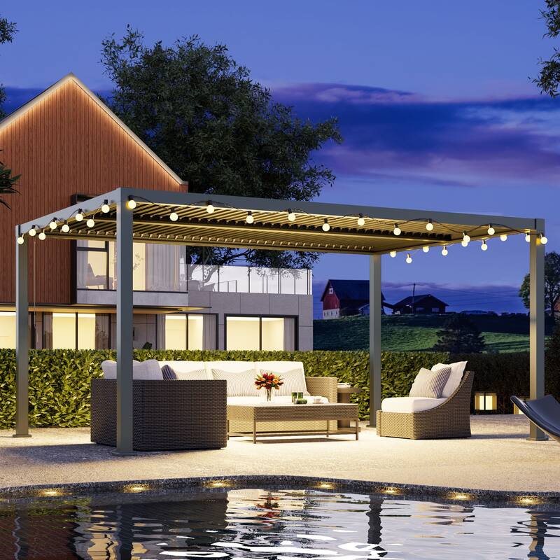 Aluminum Outdoor Pergola with Independent Louvered