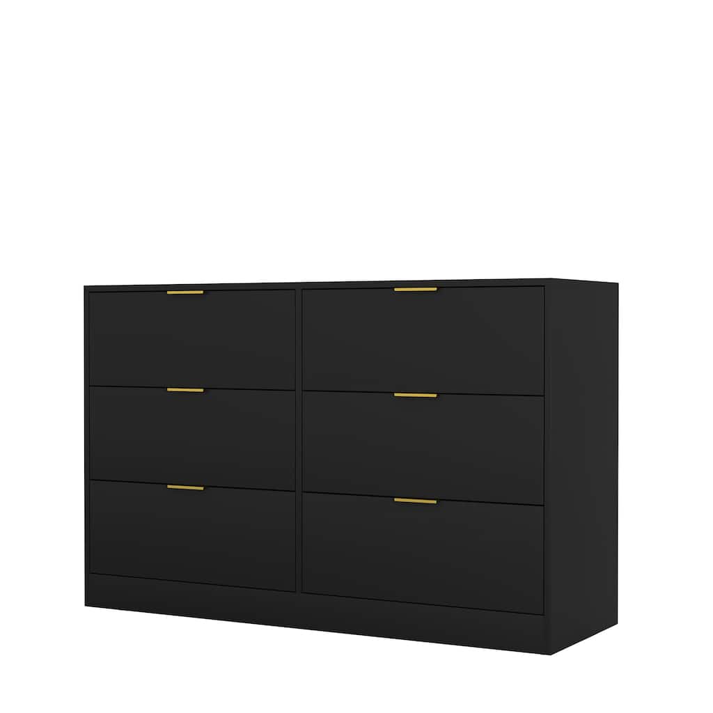 Modern 6-Drawer Dresser for Bedroom, Chest of Drawers Wardrobe Armoire Closet Clothing Storage Cabinet